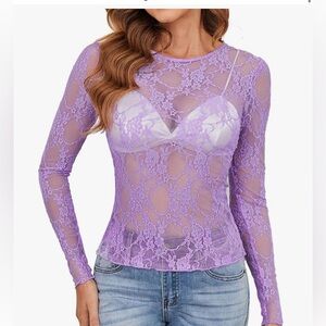 Purple Lavender Lace Top